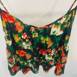 Kimchi Blue size M floral tank ruffles adjustable straps